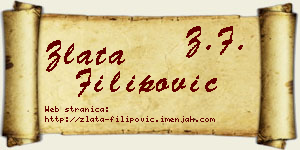 Zlata Filipović vizit kartica